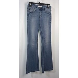 KanCan Jeans Women's Sz 5/26 Light Blue Denim Estilo Flare Mid Rise Cotton Blend